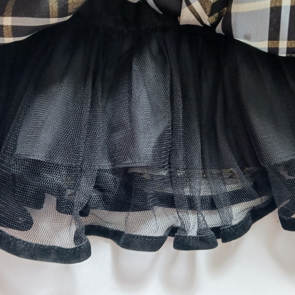 Size 4 Bonnie Jean  Girls Black Velvet Dress Gold Holidays Christmas - Picture 6 of 6